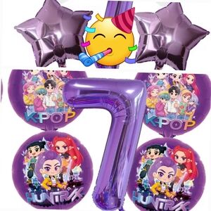 pop K-POP Demon Hunters Purple Foil Number 7 Balloon